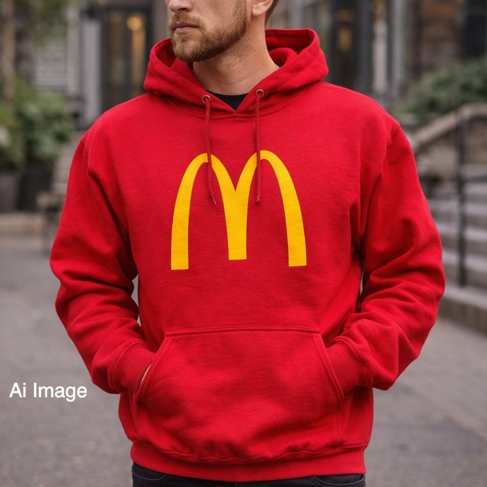 McDonald's Golden Arches Hoodie XL Red Sweatshirt Americana Logocore Pop Culture